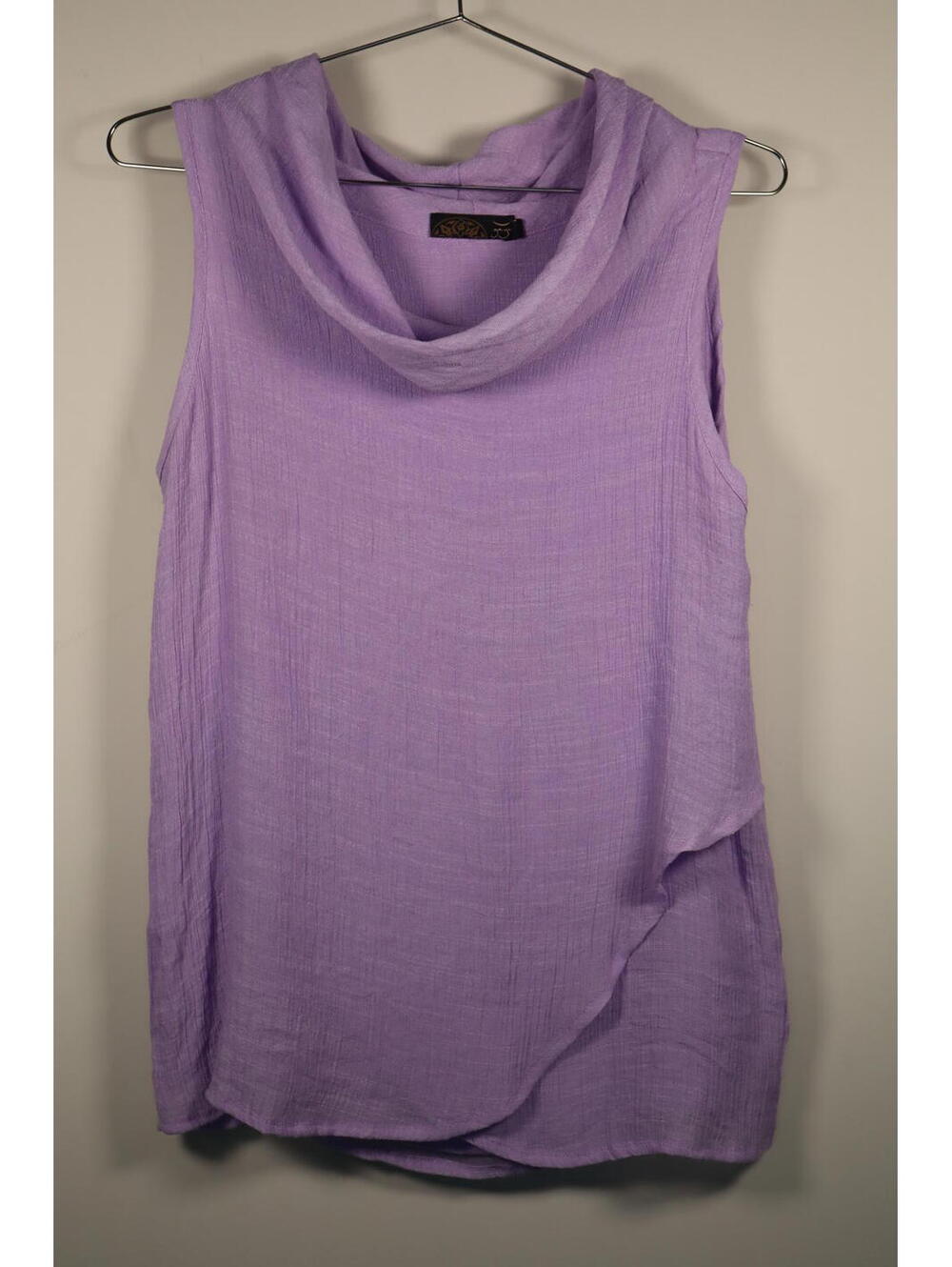 Gaya Belarus lavender cowl neck sleeveless top size Medium silk blend